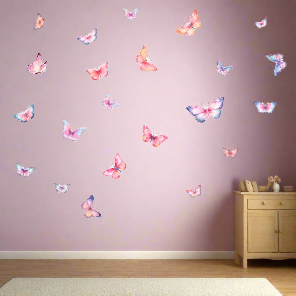 Décoration Murale - ButterfliesSticker- MultiColore - chambre-bebe