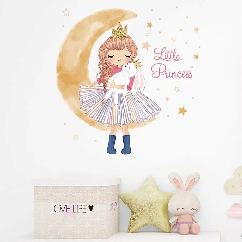Décoration Murale - PrincesseSticker™ - Lune Beige - Baby Love