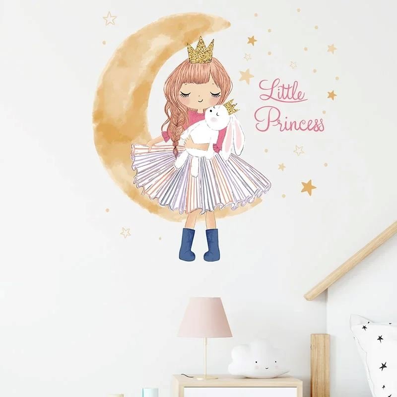 Décoration Murale - PrincesseSticker™ - Lune Beige - Baby Love