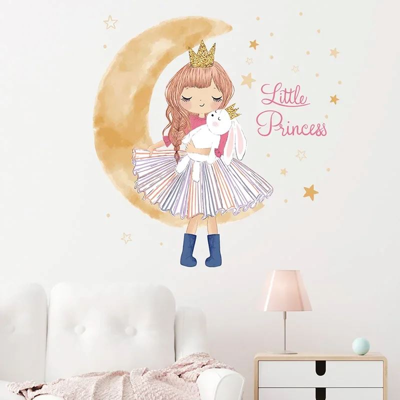 Décoration Murale - PrincesseSticker™ - Lune Beige - Baby Love
