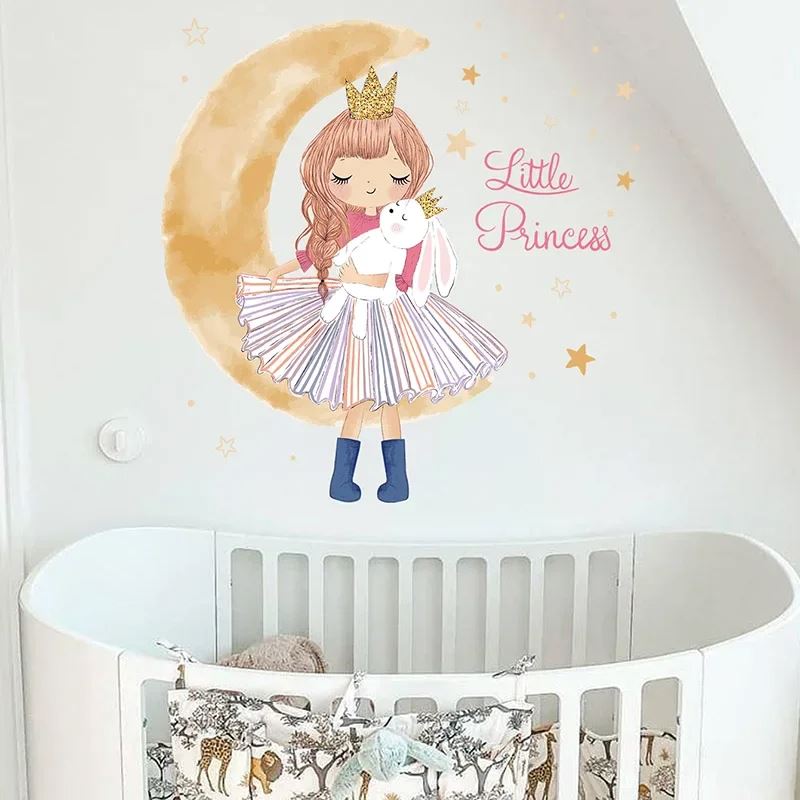 Décoration Murale - PrincesseSticker™ - Lune Beige - Baby Love