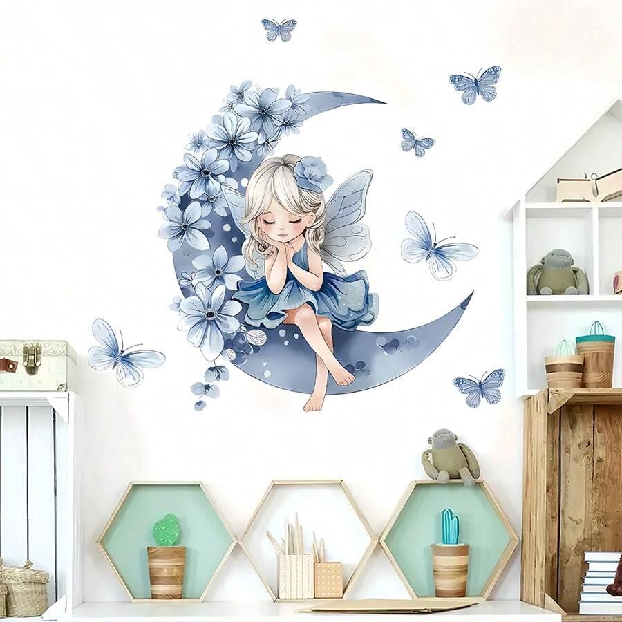 Décoration Murale - PrincesseSticker™ - Lune Bleue - Baby Love