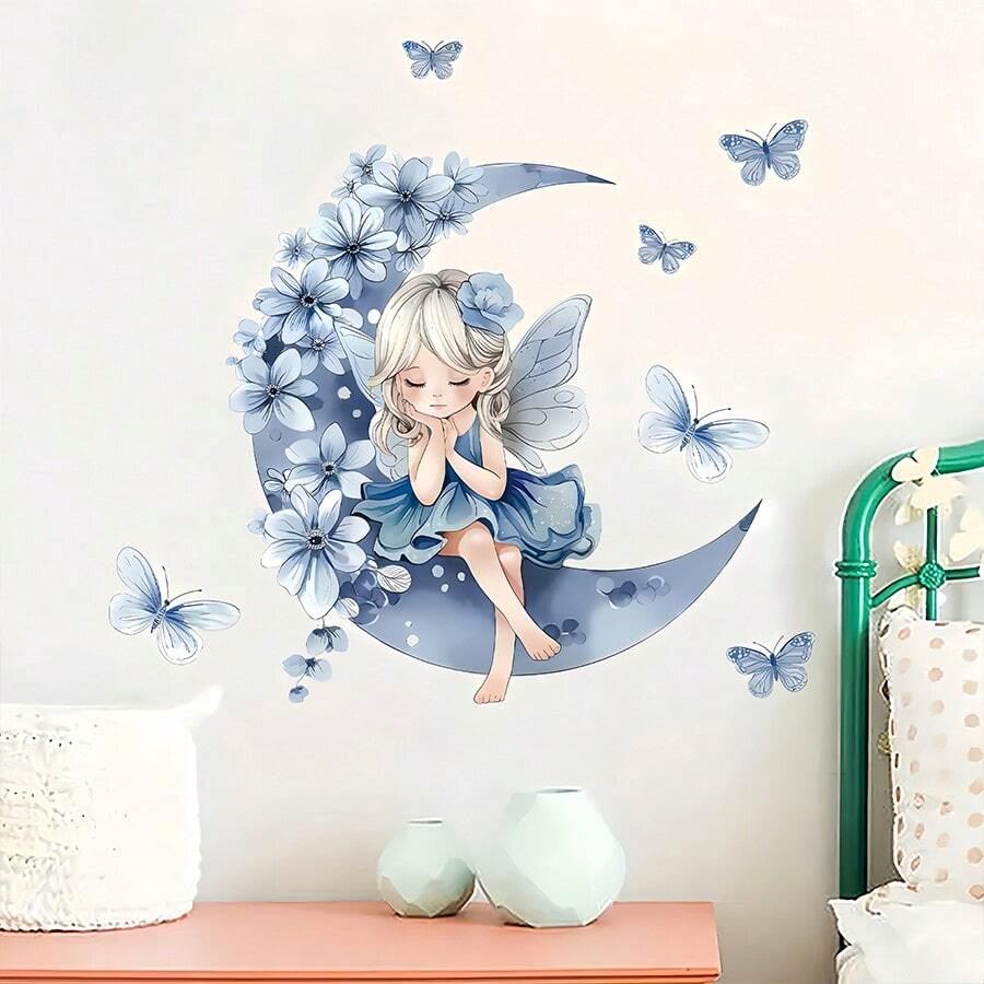Décoration Murale - PrincesseSticker™ - Lune Bleue - Baby Love
