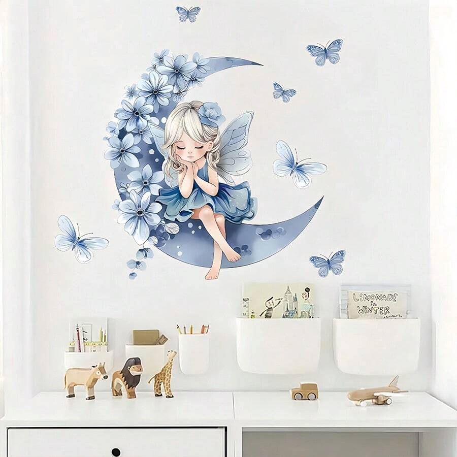 Décoration Murale - PrincesseSticker™ - Lune Bleue - Baby Love