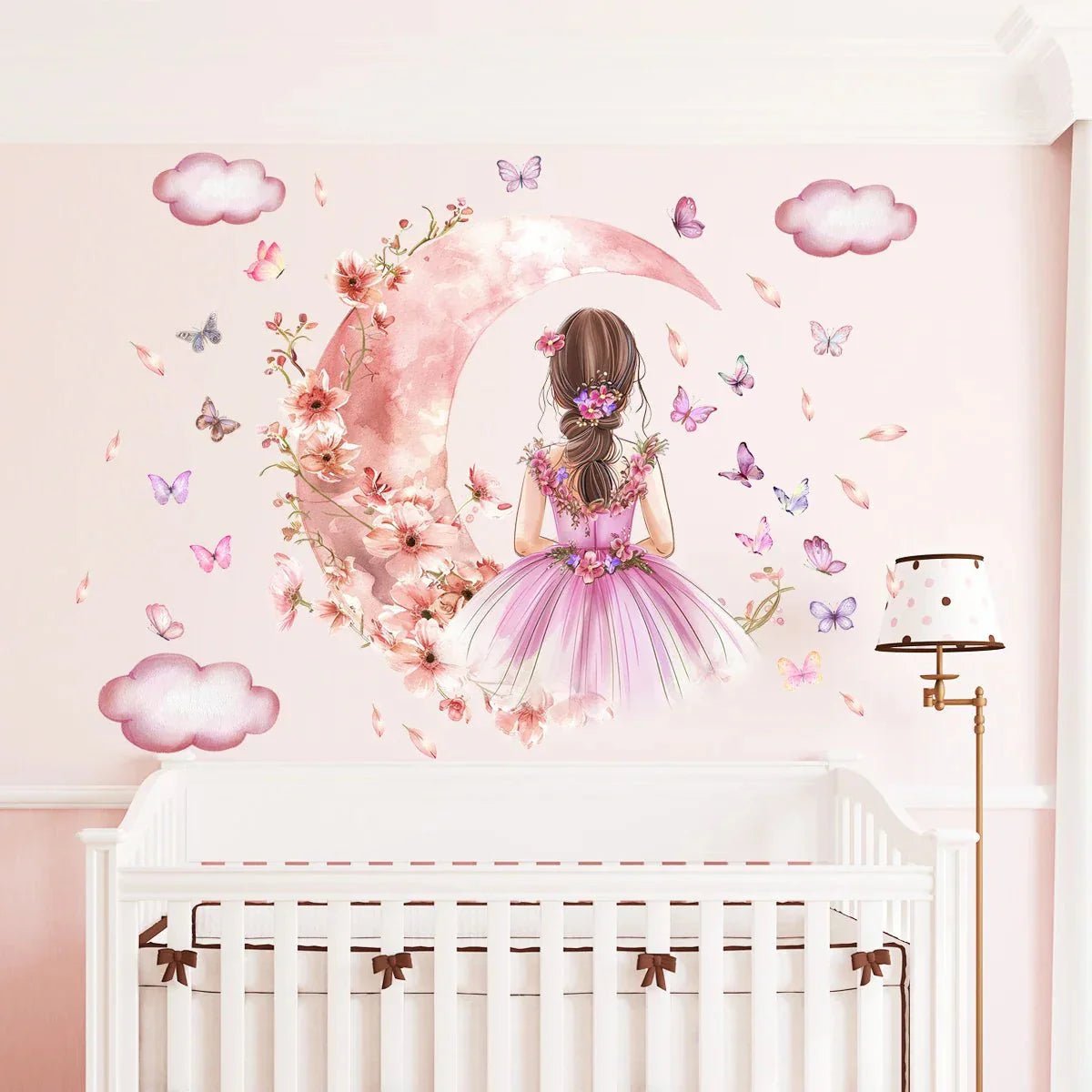 Décoration Murale - PrincesseSticker™ - Lune Rose - Baby Love