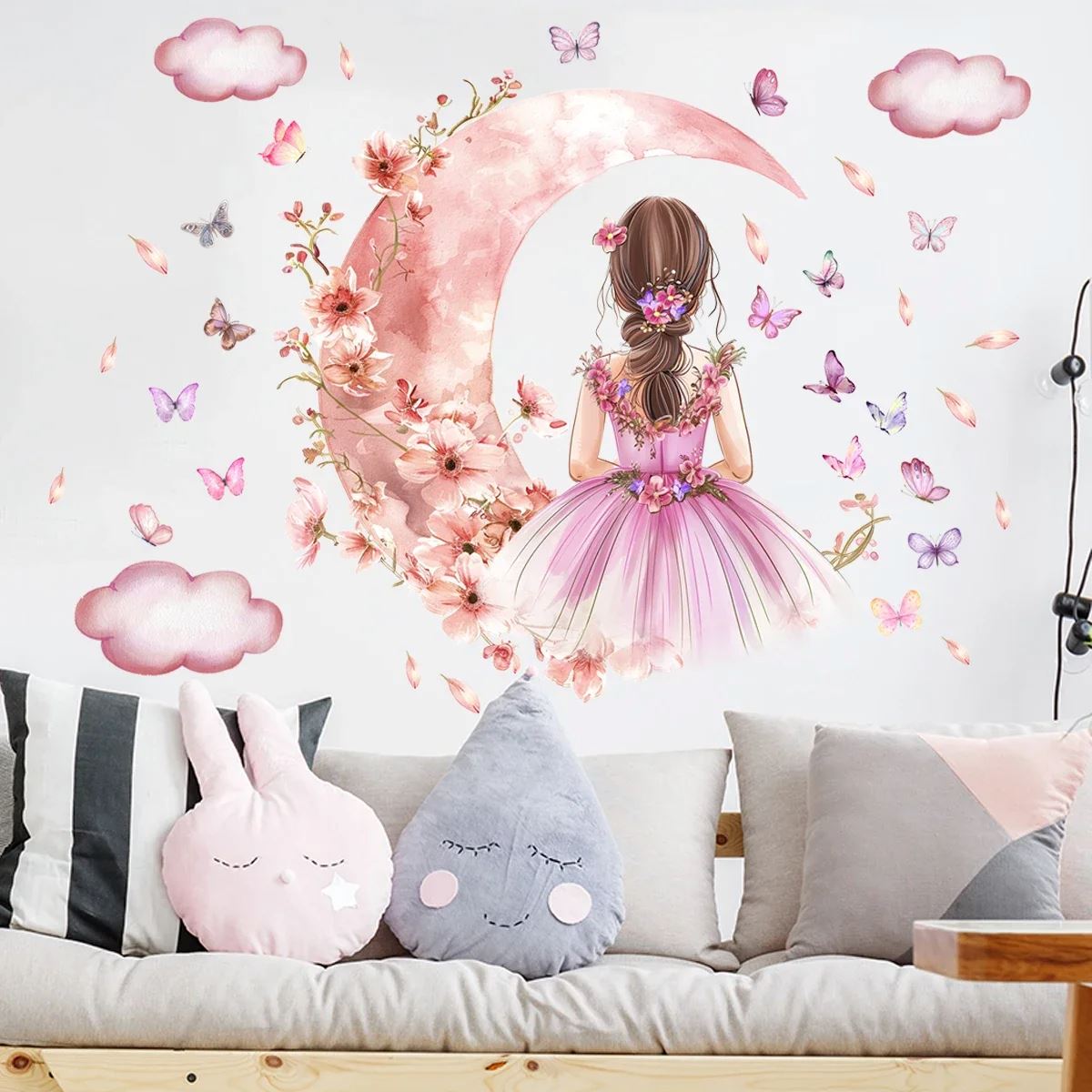 Décoration Murale - PrincesseSticker™ - Lune Rose - Baby Love