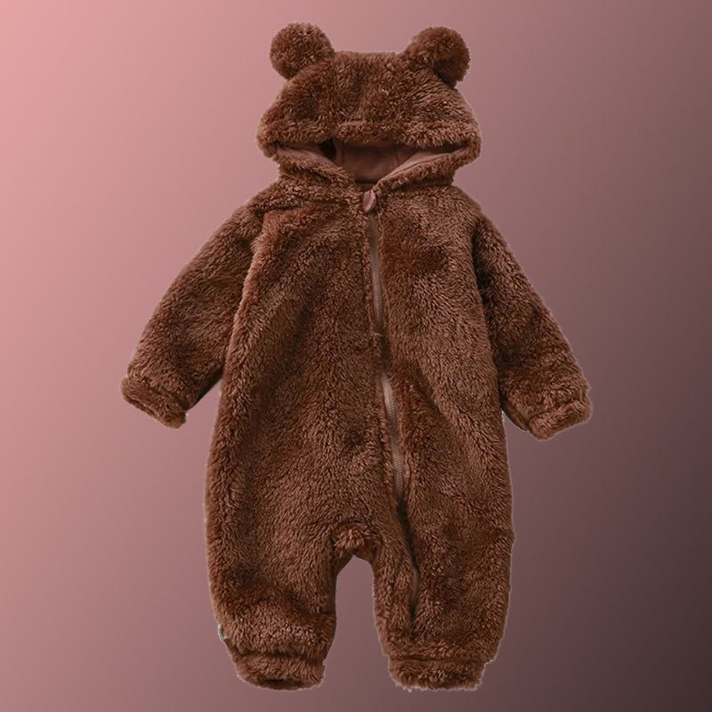 nid d'ange bebe en flanelle couleur marron