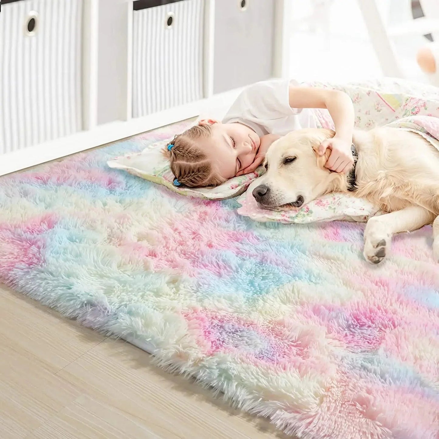 Tapis en Fourrure - HairyRugs™ - Arc - en - ciel - Baby Love