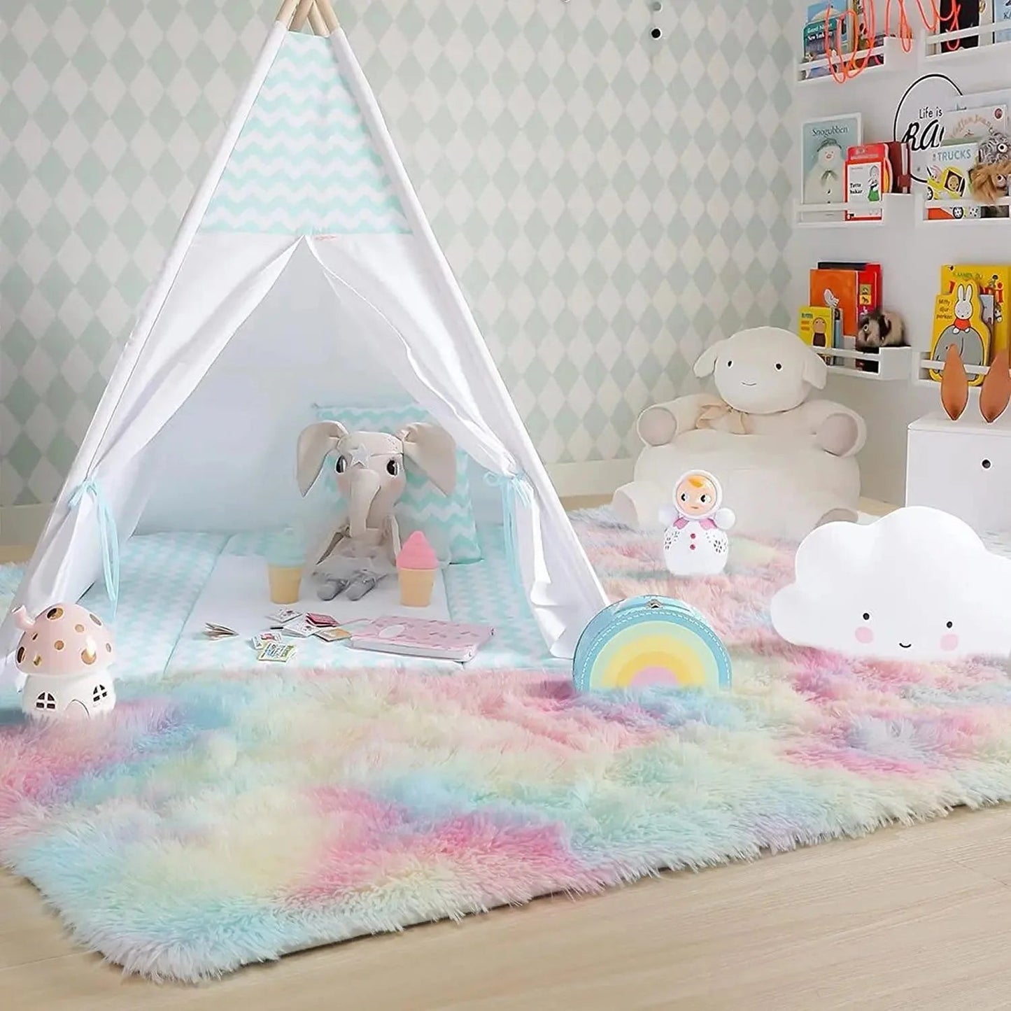 Tapis en Fourrure - HairyRugs™ - Arc - en - ciel - Baby Love