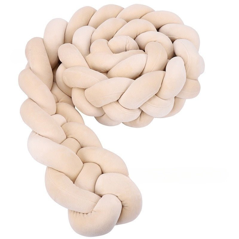 Tresse de Lit Bébé Beige - Tour de Lit Tressé 4 Brins Naturel - Univers du Sommeil Bébé