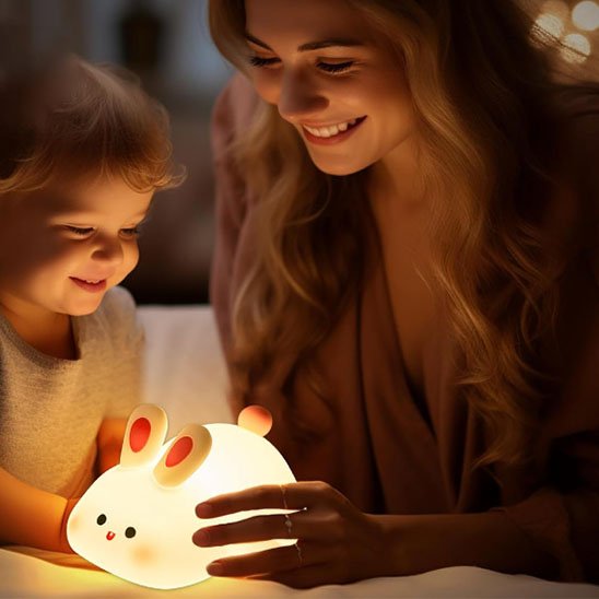 Veilleuse bébé | Lapin Silicone - Univers du Sommeil Bébé