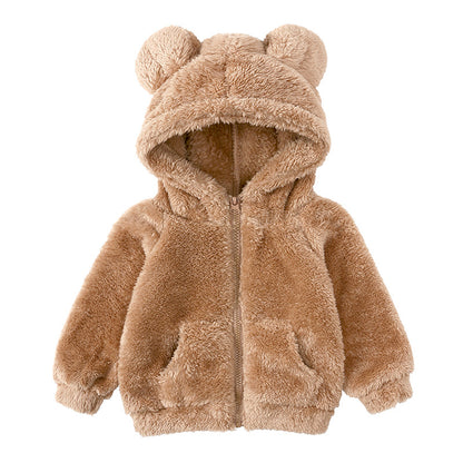 Pull à Capuche Chaud Bébé - Oreilles d'Ourson en Peluche Douce