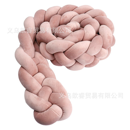 Tresse de Lit Bébé Caramel - Tour de Lit Tressé 4 Brins Chaleureux