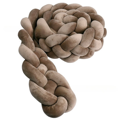 Tresse de Lit Bébé Marron - Tour de Lit Tressé 4 Brins Chocolat