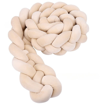 Tresse de Lit Bébé Beige - Tour de Lit Tressé 4 Brins Naturel