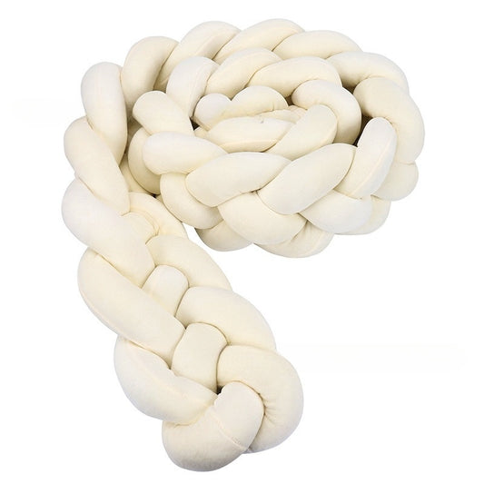 Tresse de Lit Bébé Blanc Laiteux - Tour de Lit Tressé 4 Brins Doux