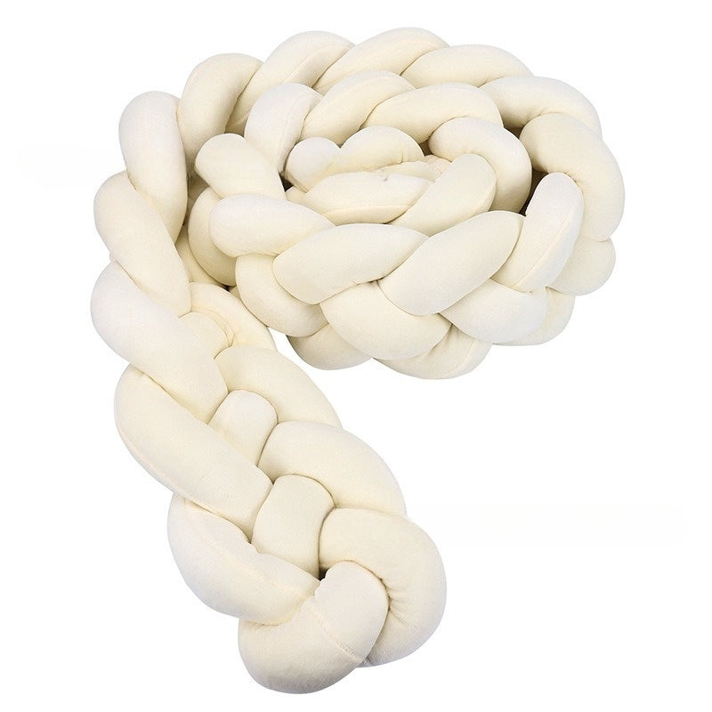 Tresse de Lit Bébé Blanc Laiteux - Tour de Lit Tressé 4 Brins Doux