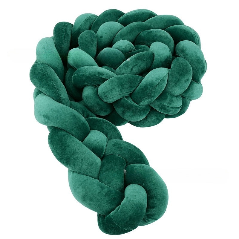 Tresse de Lit Bébé Vert Malachite - Tour de Lit Tressé 4 Brins