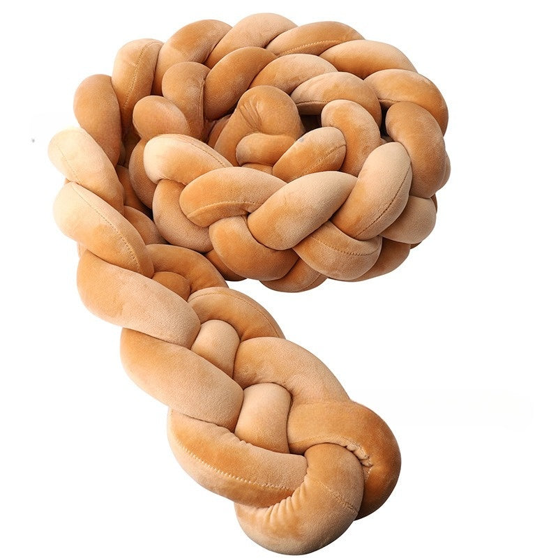 Tresse de Lit Bébé Brune - Tour de Lit Tressé 4 Brins Chaleureux