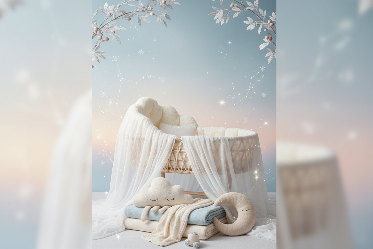 Affiche décembre mobile pour Univers du Sommeil Bébé