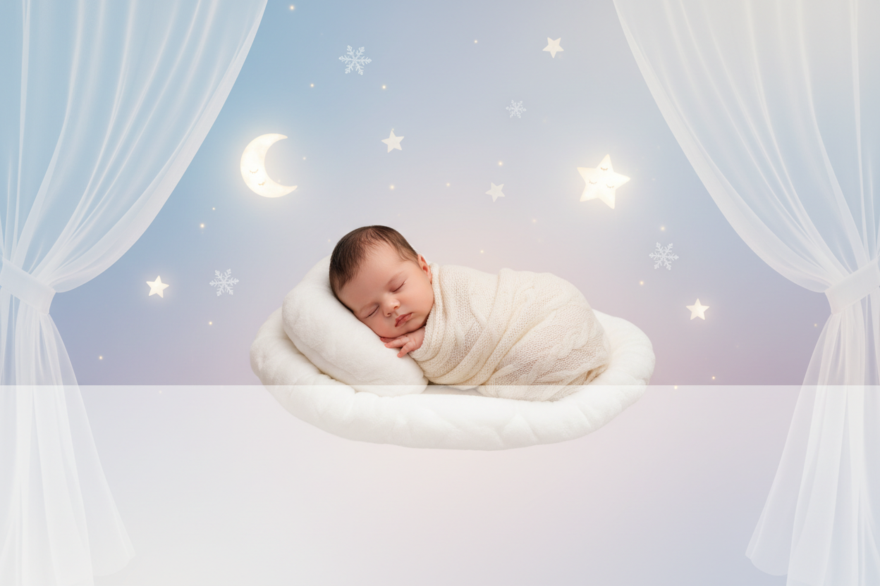 Affiche décembre pour Univers du Sommeil Bébé