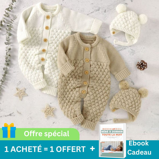 Barboteuse Bebe à manches longues avec chapeau - Univers du Sommeil Bébé