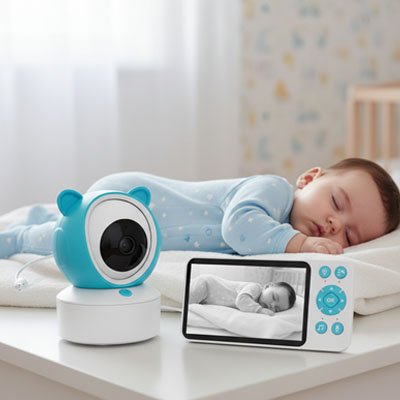 Bébé endormi paisiblement sous la surveillance de la caméra bébé