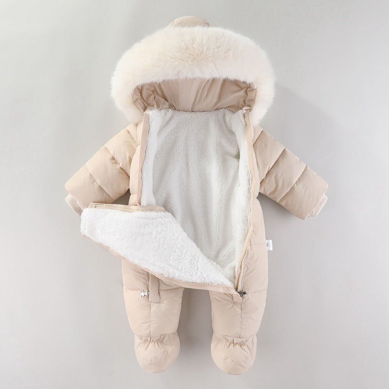 Combinaison d'Hiver Bébé Fille - Barboteuse Épaisse avec Capuche et Gants - Univers du Sommeil Bébé