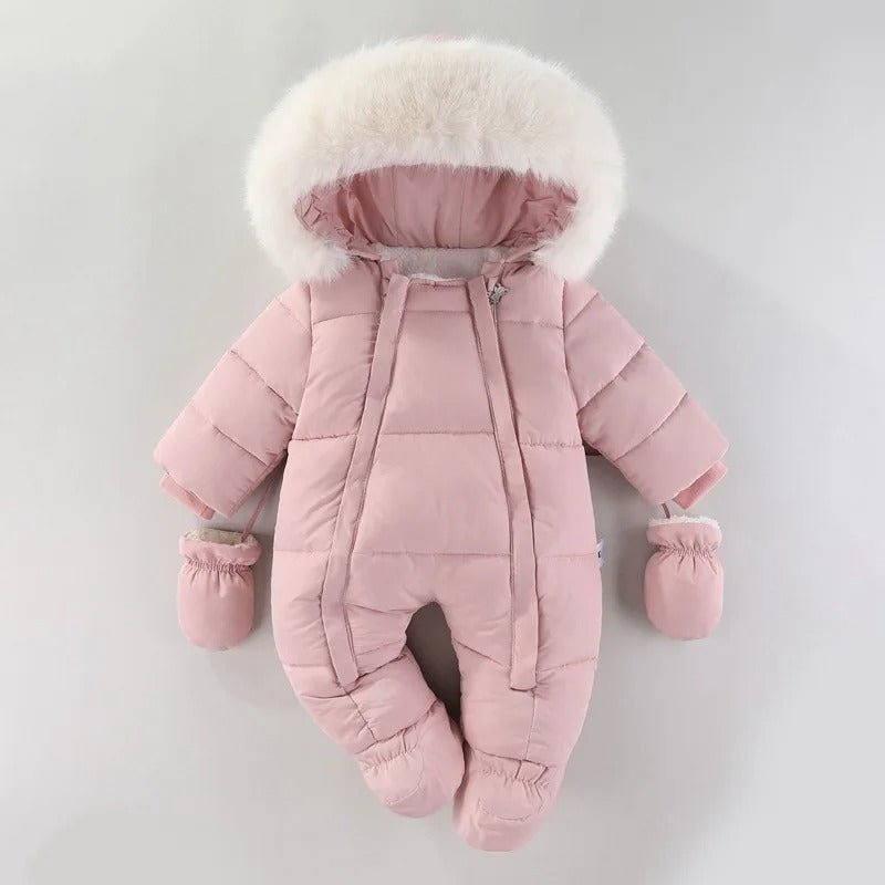 Combinaison d'Hiver Bébé Fille - Barboteuse Épaisse avec Capuche et Gants - Univers du Sommeil Bébé