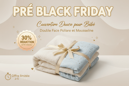 Couverture Douce pour Bébé - Double Face Polaire et Mousseline - Univers du Sommeil Bébé
