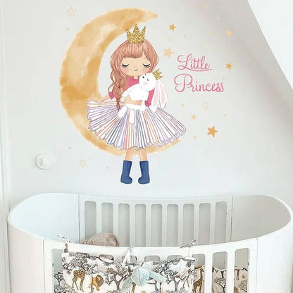 Décoration Murale - PrincesseSticker™ - Lune Beige - Baby Love