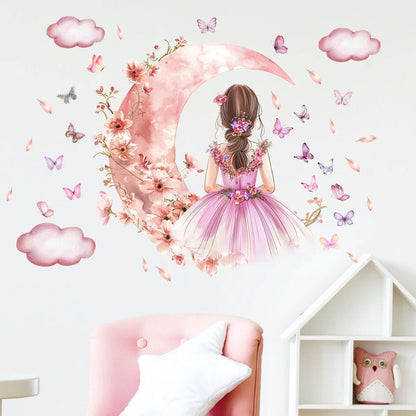 Décoration Murale - PrincesseSticker™ - Lune Rose - Baby Love