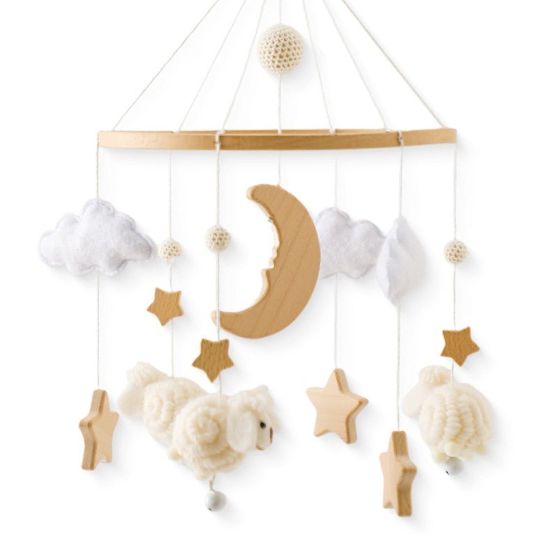 Mobile Musical Clochette Animaux en Feutre - Décoration Lit Bébé Apaisante - Univers du Sommeil Bébé