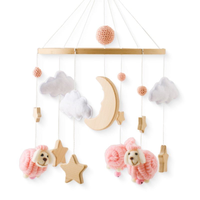 Mobile Musical Clochette Animaux en Feutre - Décoration Lit Bébé Apaisante - Univers du Sommeil Bébé