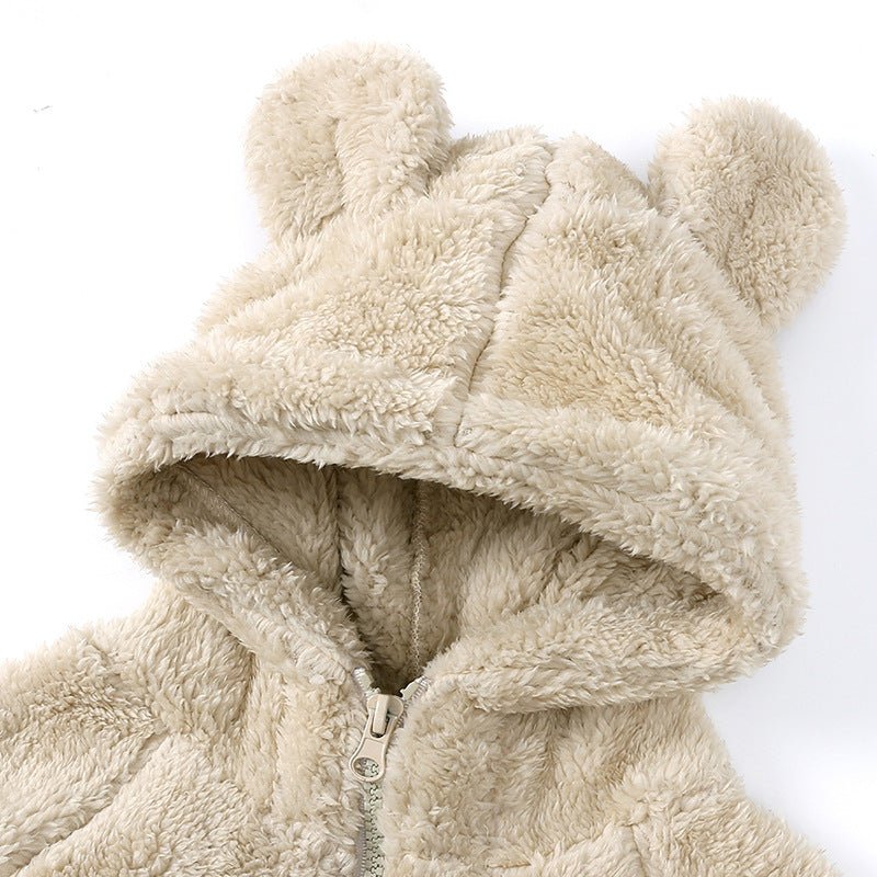 Pull à Capuche Chaud Bébé - Oreilles d'Ourson en Peluche Douce - Univers du Sommeil Bébé