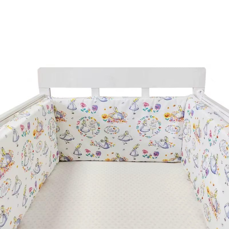 Tour de lit princesse en coton bio rose pour lit bébé fille