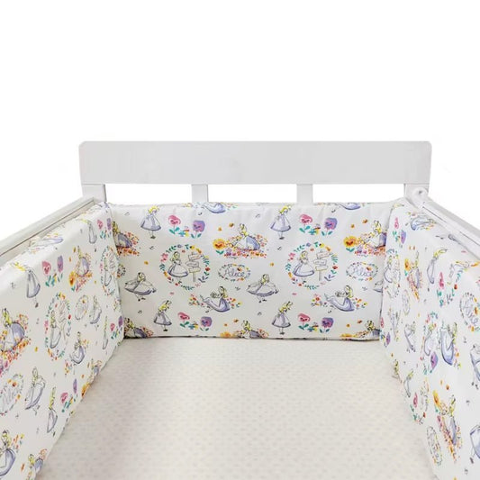 Tour de lit princesse en coton bio rose pour lit bébé fille