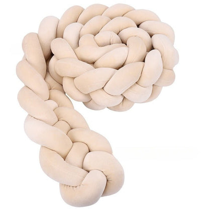 Tresse de Lit Bébé Beige - Tour de Lit Tressé 4 Brins Naturel - Univers du Sommeil Bébé