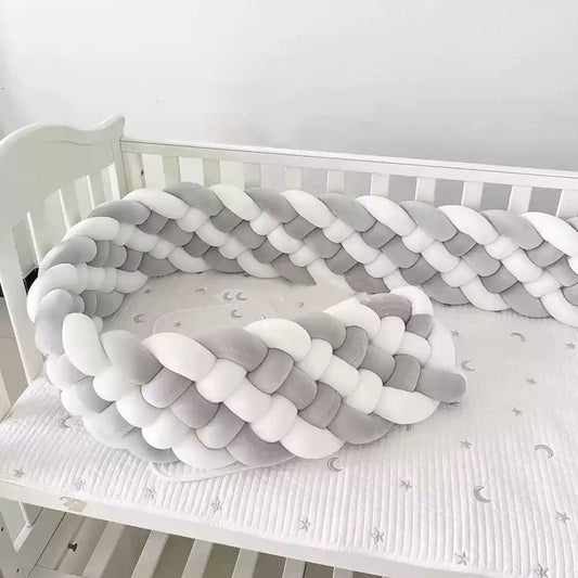 Tresse de lit bébé Blanc Gris - Univers du Sommeil Bébé