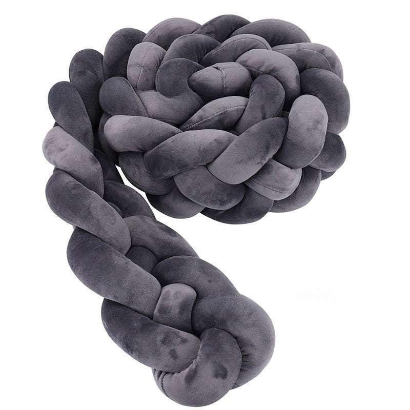 Tresse de Lit Bébé Gris Foncé - Tour de Lit Tressé 4 Brins Élégant - Univers du Sommeil Bébé