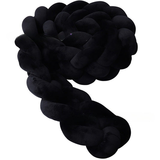 Tresse de Lit Bébé Noire - Tour de Lit Tressé 4 Brins Élégant - Univers du Sommeil Bébé