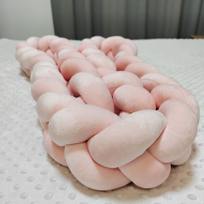 Tresse de Lit Bébé Rose Poudré - Protection Anti - Collision Douce - Univers du Sommeil Bébé