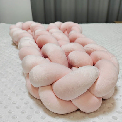 Tresse de Lit Bébé Rose Poudré - Protection Anti - Collision Douce - Univers du Sommeil Bébé