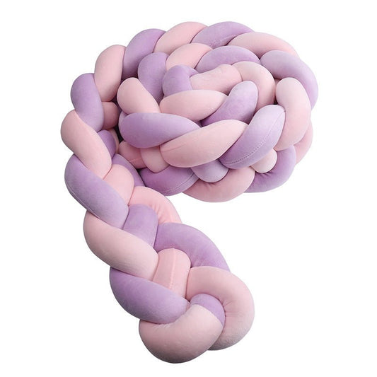Tresse de Lit Bébé Rose Violet - Tour de Lit Tressé 4 Brins Doux - Univers du Sommeil Bébé
