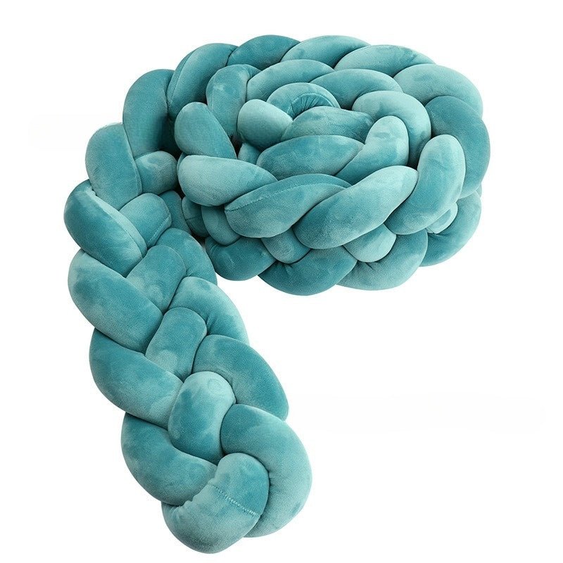 Tresse de Lit Bébé Vert Océan - Tour de Lit Tressé 4 Brins Apaisant - Univers du Sommeil Bébé