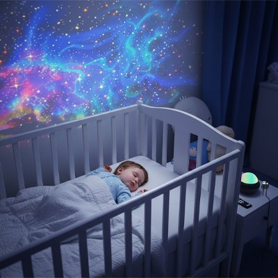 Veilleuse projection ciel étoilé 360° pour bébé et enfant | Projecteur galaxie apaisant - Univers du Sommeil Bébé