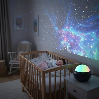Veilleuse projection ciel étoilé 360° pour bébé et enfant | Projecteur galaxie apaisant - Univers du Sommeil Bébé